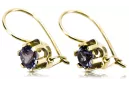 Vintage Earrings Alexandrite 14K Yellow gold vec019y
